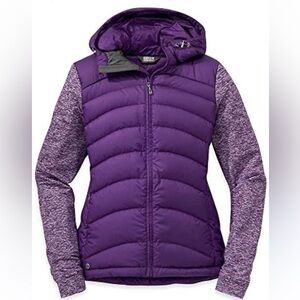 Outdoor Research Women’s Plaza Down Hoody Jacket Purple Large